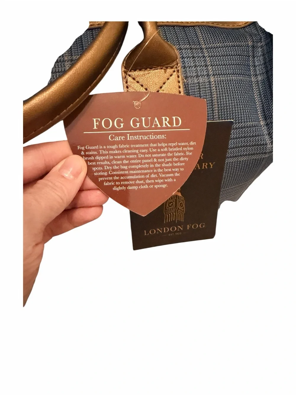 London Fog 100th Anniversary Plaid w/ Bronze Weekender Duffel Travel Bag NWT